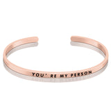 925 Sterling Silver You Are My Reason Bangle Bracelet