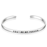 925 Sterling Silver You Are My Reason Bangle Bracelet