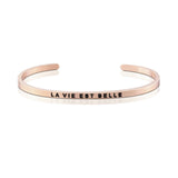 Happiness Series Customized Engraved Personalized Bangle Bracelet