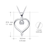 925 Sterling Silver Love Heart Fine Jewels Pendant With Adjustable Chain Necklace