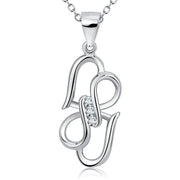 925 Sterling Silver Charm Pendant with Chain Heart By Heart Love Jewelry Necklace for Girlfriend