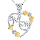 Flower Heart Necklace For Mom