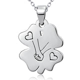 “I Love You Every Step of the Way" 925 Sterling Silver Lucky Clover Love Necklace for New Couples