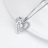 I Love You-925 Sterling Silver Jewelry Heart Pendant With Chain Necklace