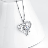 I Love You-925 Sterling Silver Jewelry Heart Pendant With Chain Necklace