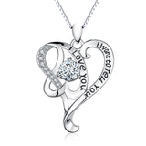 “I Want To Tell You I Love You” Double Heart Love Shinning Zircon Jewelry Necklace