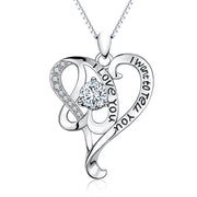 “I Want To Tell You I Love You” Double Heart Love Shinning Zircon Jewelry Necklace