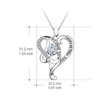 “I Want To Tell You I Love You” Double Heart Love Shinning Zircon Jewelry Necklace