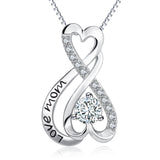 "Love Mom" 925 Sterling Silver Heart Knot Double Heart Put You In My Heart Jewelry Necklace