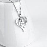 925 Sterling Silver Love Heart Jewelry Necklace For Women