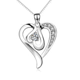 925 Sterling Silver Love Heart Jewelry Necklace For Women