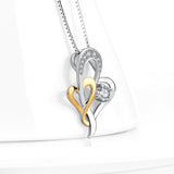 Stay Together Forever -925 Sterling Silver Love Heart Jewelry Necklace