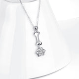 925 Sterling Silver Necklace With Double Charming Pendant