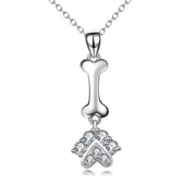 925 Sterling Silver Necklace With Double Charming Pendant