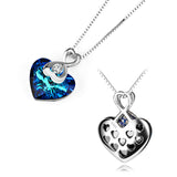 925 Sterling Silver Love Heart Pendant for Women Daughter Girlfriend Crystals