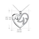 LoveHeart -925 Sterling Silver Charm Pendant with Chain for Women Daughter Girlfriend Jewelry Necklace