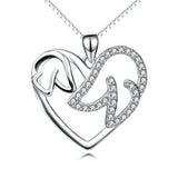 LoveHeart -925 Sterling Silver Charm Pendant with Chain for Women Daughter Girlfriend Jewelry Necklace