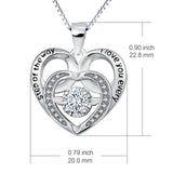 925 Sterling Silver Double Heart Charm Jewelry Necklace  for Girlfriend Women