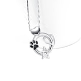 925 Sterling Silver Cat Claw Stars Heart Love Good Luck Charm Pendant Jewelry Necklace