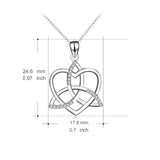 925 Sterling Silver Heart Knot for Women Daughter Girlfriend Jewelry Necklace