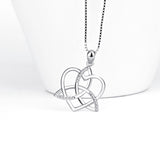 925 Sterling Silver Heart Knot for Women Daughter Girlfriend Jewelry Necklace