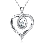 "Always My Sister Forever My Friend" Shinning Zircon Jewelry Necklace Charm Pendant with Chain