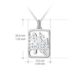 925 Sterling Silver Music Note Sea Wave Beach Charm Pendant with Chain