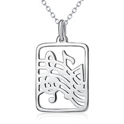 925 Sterling Silver Music Note Sea Wave Beach Charm Pendant with Chain