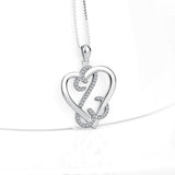 925 Sterling Silver Heart Love Knot Charm Pendant with Chain for Women Daughter Girlfriend Jewelry Necklace