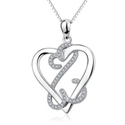 925 Sterling Silver Heart Love Knot Charm Pendant with Chain for Women Daughter Girlfriend Jewelry Necklace