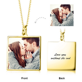 I'm Addicted to You -  14K Gold Personalized Color Photo &Text Necklace Adjustable 16”-20”