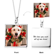 Adjustable 16”-20” Personalized Color Photo Necklace in Sterling Silver