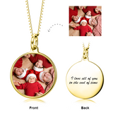 Personalized 14K Gold Color Photo with Name/Text Necklace Adjustable 16”-20”