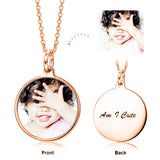 Copper/ 925 Sterling Silver Children's-Personalization Kids Color Photo Necklace