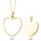 Personalized Color Photo&Text in Love Heart Pendant Necklace Adjustable 18”-20” in Sterling Silver