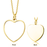 Copper/925 Sterling Silver Personalized Color Photo and Engraved in Love Heart Pendant Necklace Adjustable 16”-20”