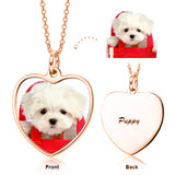 925 Sterling Silver Personalized Color Photo Picture Heart Necklace Adjustable 16”-20”