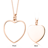 Adjustable 16”-20” Personalized Color Photo&Text in Love Heart Pendant Necklace in 14K Gold