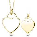 14K Gold Personalized Pets Color Photo&Text Necklace Adjustable 16”-20”