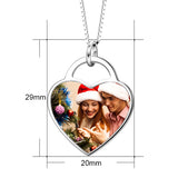 925 Sterling Silver Customize Your Color Photo&Text in Love Heart Pendant Necklace