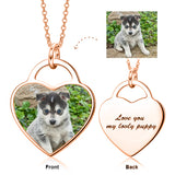 925 Sterling Silver Personalized Pets Color Photo&Text Necklace Adjustable 16”-20”