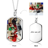 Personalized Color Photo Necklace Adjustable 16”-20” in Sterling Silver