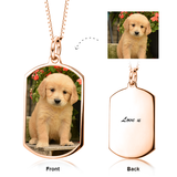 14K  Gold Pets Color Photo Personalized Necklace Adjustable 16”-20”- White Gold/Yellow Gold/Rose Gold