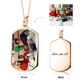 Adjustable 16”-20” Personalized Color Photo Necklace in 14K Gold