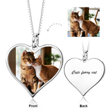 14K Gold Personalized Color Photo Necklace Adjustable 16”-20”