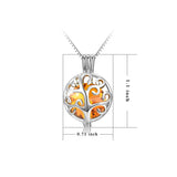 925 Sterling Silver Twelve Months Bithstones Life Tree Pendant Necklace