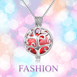 925 Sterling Silver Twelve Months Bithstones Life Tree Pendant Necklace