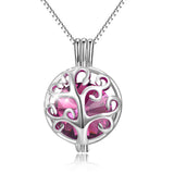 925 Sterling Silver Twelve Months Bithstones Life Tree Pendant Necklace