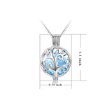 925 Sterling Silver Twelve Months Bithstones Life Tree Pendant Necklace