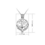 925 Sterling Silver Twelve Months Bithstones Life Tree Pendant Necklace